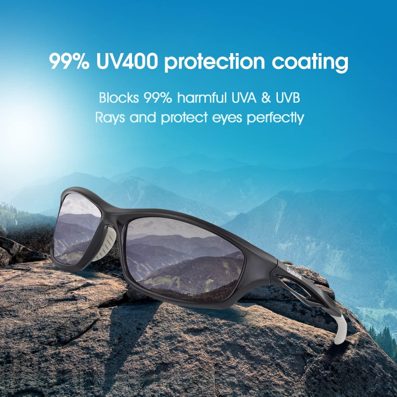 Duduma Polarized Sports Sunglasses for Men Women Running Cycling Fishing Golf Driving Shades Sun Glasses Tr90 (black/black) - Image 2